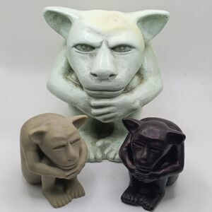 LOT: 3 Dedo Gargoyle Sculptures DEDO 1990s   One 6" and  2 smaller 3"